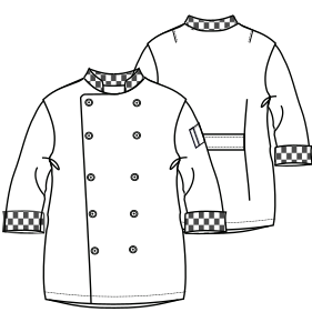 Patron ropa, Fashion sewing pattern, molde confeccion, patronesymoldes.com Chef Jacket 6004 UNIFORMS Jackets